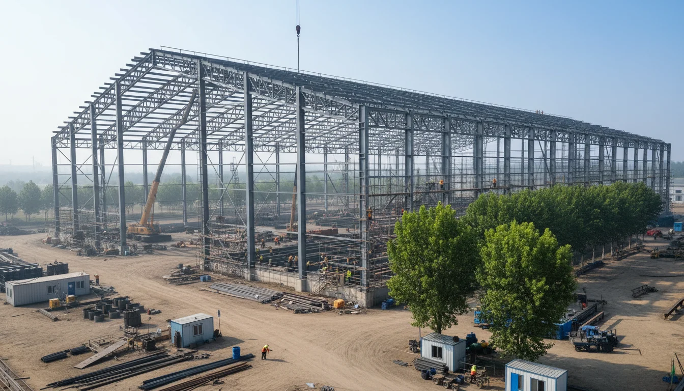 承德建龙钢铁干煤棚 — 工业厂房 in 承德市, 河北省, steel structure project by WZH Construction Group
