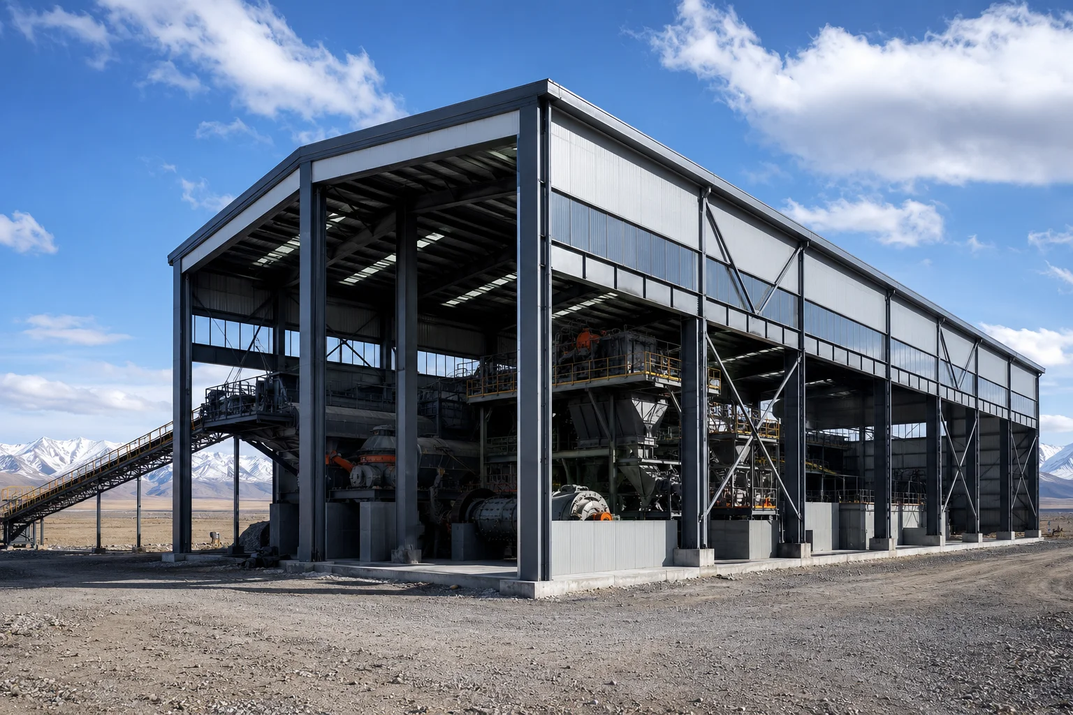 乌兰巴托矿山选矿车间项目 — 矿业辅助 in 乌兰巴托, Mongolia, steel structure project by WZH Construction Group